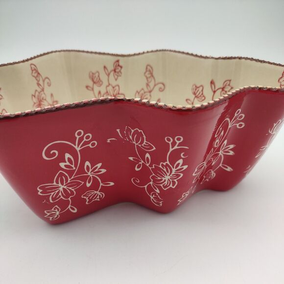 Temp-tations Floral Lace Red Tree Shape Casserole Baking Dish 1 Qt. - Picture 3 of 7